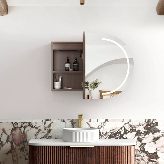 LED Bondi Sable Walnut Shaving Cabinet
