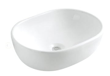 Gloss White Oval Ceramic Basin