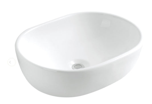 Gloss White Oval Ceramic Basin