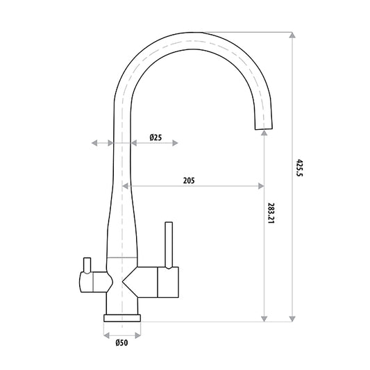 Elle 304 Stainless Steel Filter Sink Mixer