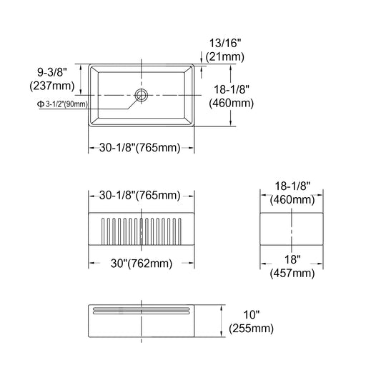 Boston 765x460x255 Butler Sink