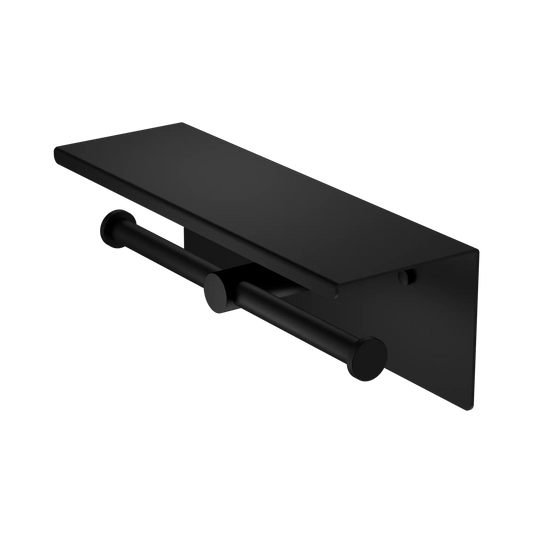 Mecca Double Toilet Roll Holder With Shelf