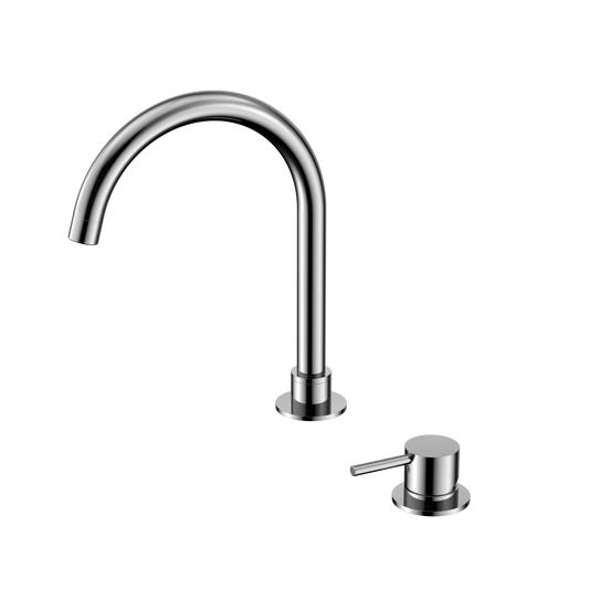 Mecca Hob Basin Mixer Round Swivel Spout