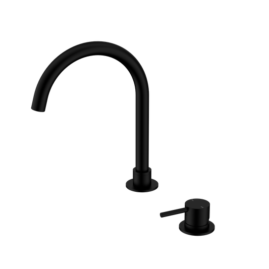 Mecca Hob Basin Mixer Round Swivel Spout