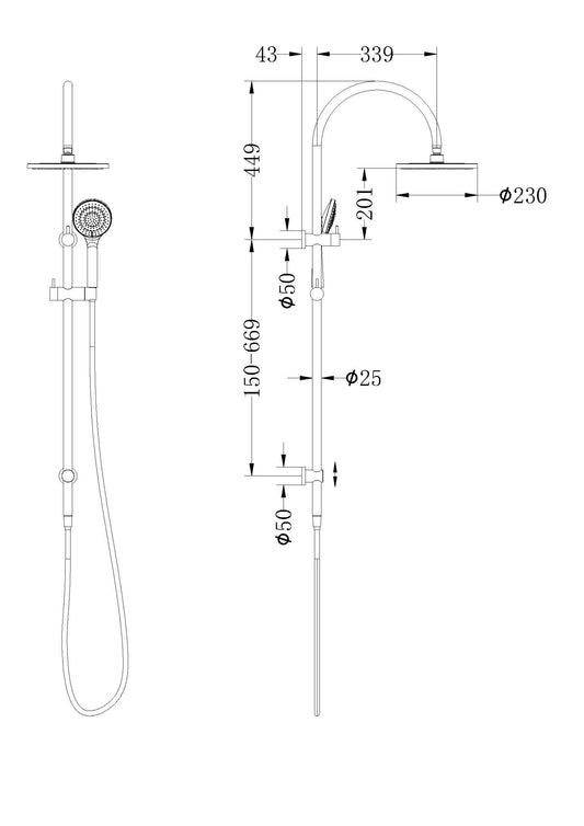 Mecca Twin Shower With Air Shower