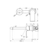 Bianca Wall Basin/Bath Mixer Separate Back Plate 187/230MM