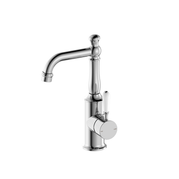 York Basin Mixer With White Porcelain Lever