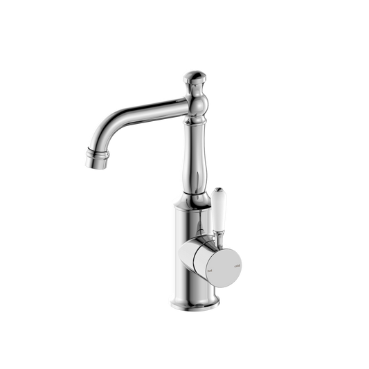 York Basin Mixer With White Porcelain Lever