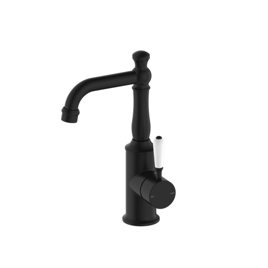 York Basin Mixer With White Porcelain Lever