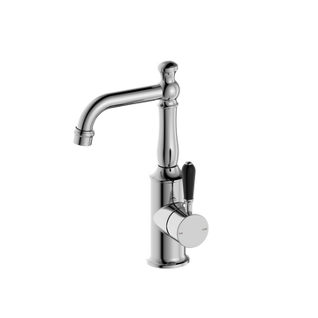 York Basin Mixer With Black Porcelain Lever