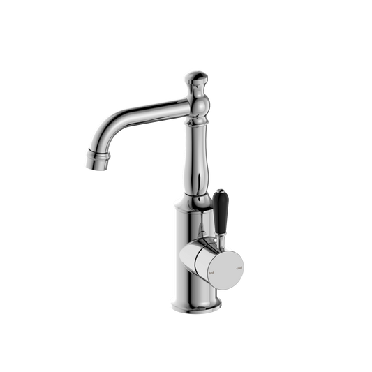 York Basin Mixer With Black Porcelain Lever