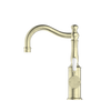 York Basin Mixer Hook Spout With White Porcelain Lever