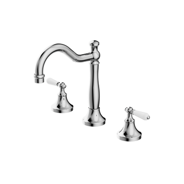 York Basin Set With White Porcelain Lever