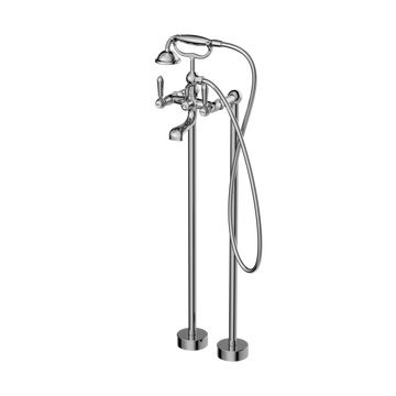 York Freestanding Bath Set With Metal Hand Shower