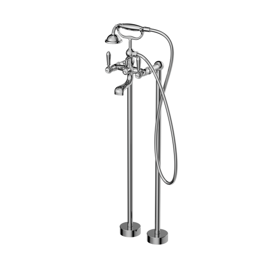 York Freestanding Bath Set With Metal Hand Shower