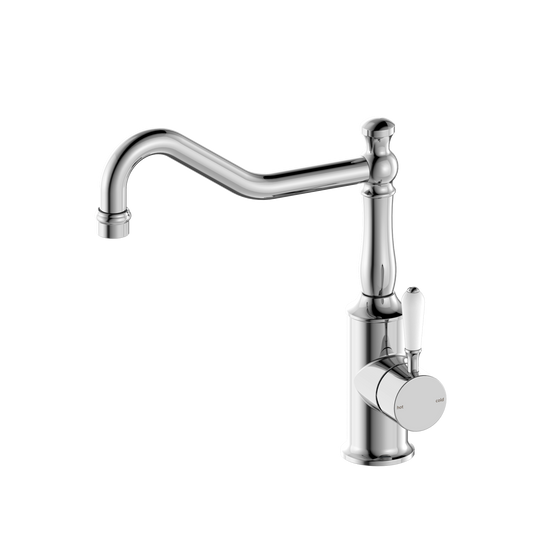 York Kitchen Mixer Hook Spout With White Porcelain Lever