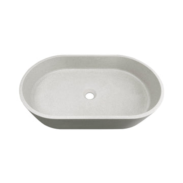 Clayton Oval 600x350x120 Concrete Linen Basin