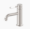 York Straight Basin Mixer With White Porcelain Lever