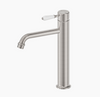 York Straight Tall Basin Mixer With White Porcelain Lever