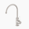 York Kitchen Mixer Gooseneck Spout With White Porcelain Lever