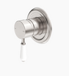 York Shower Mixer With White Porcelain Lever