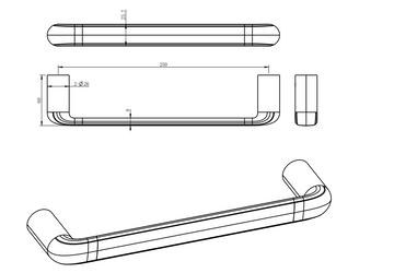BERLIN Guest Towel Bar 250mm
