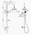 York Twin Shower With Metal Hand Shower