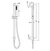 Zen SS316L Shower Rail With Outdoor Shower Hose