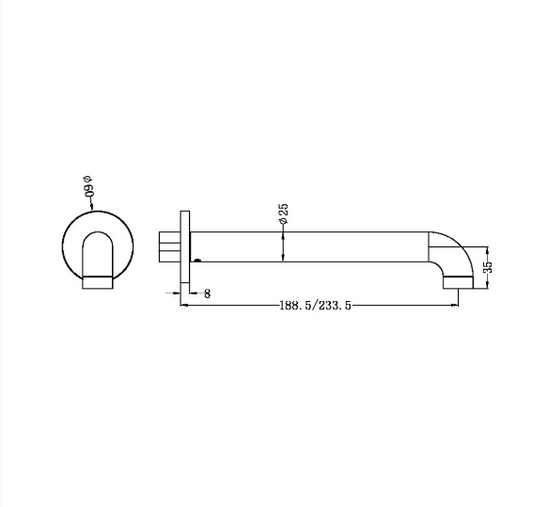 Zen SS316L Round Basin/Bath Spout