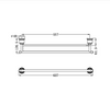 York Double Towel Rail 600MM