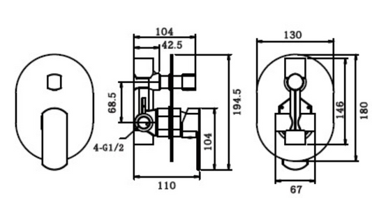 Serina Diverter Wall Mixer (Shower/Bath/Wall)