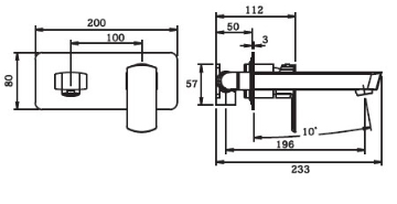 Serina Wall Combo Mixer (mixer and spout)