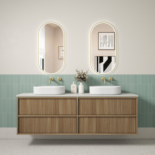 Venetta Fluted Framed Wall Hung Vanity