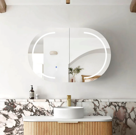 LED Bondi Woodland Oak Shaving Cabinet