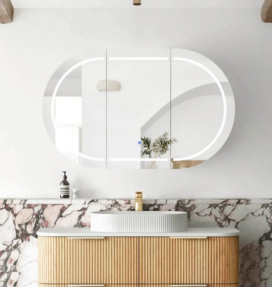 LED Bondi Woodland Oak Shaving Cabinet