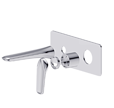 BERLIN SQ WALL BASIN/BATH MIXER WITH SPOUT TRIM KIT