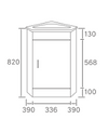 Serin Corner Vanity Cabinet Only