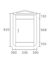 Serin Corner Vanity Cabinet Only
