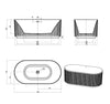 Attica Havana Fluted Bath with Overflow