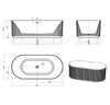 Attica Havana Fluted Bath with Overflow