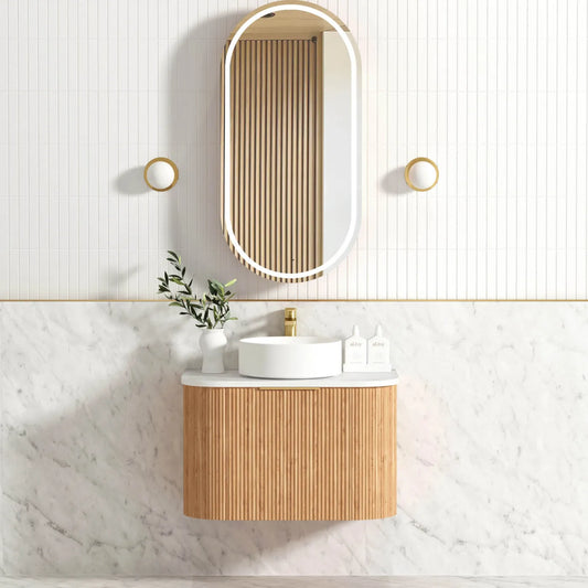 Bondi Fluted Wall Hung Curve Vanity