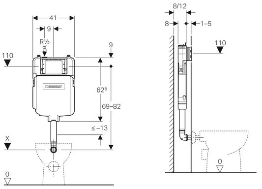 Geberit sigma 8 In wall cistern