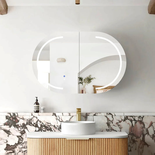 LED Bondi Woodland Oak Shaving Cabinet - Premium Edition