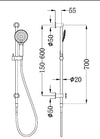 3 Function Shower Rail