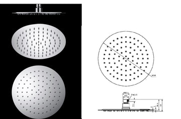 250MM Round Stainless Steel Shower Head