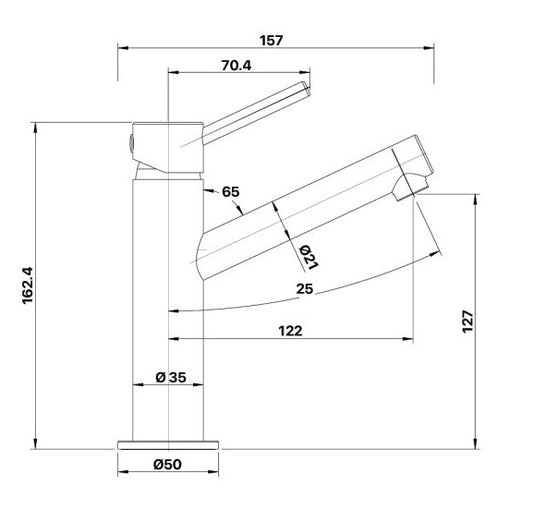 Anise Eco Basin Mixer Upswept Spout